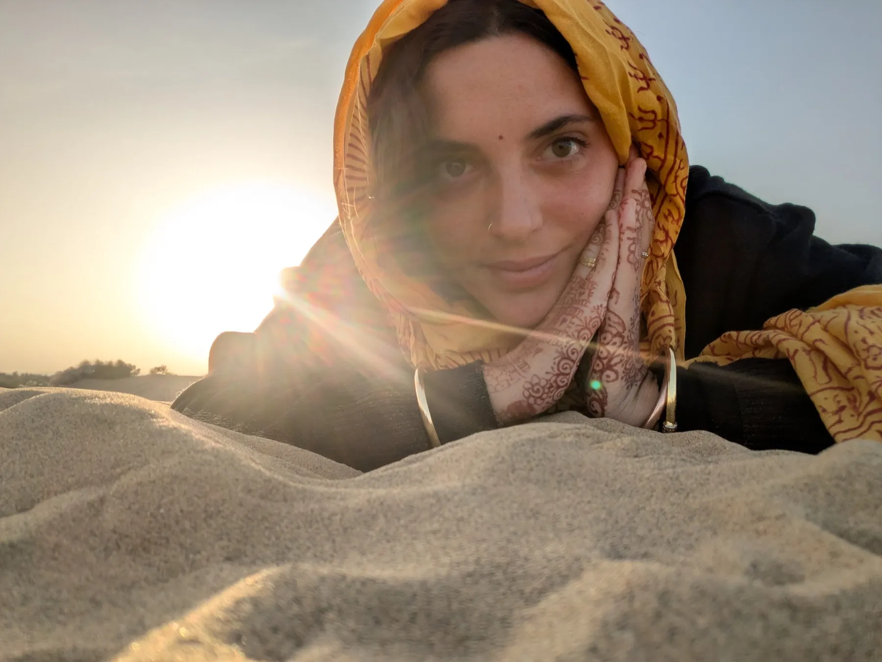 Eva at dawn in the Rajasthan desert