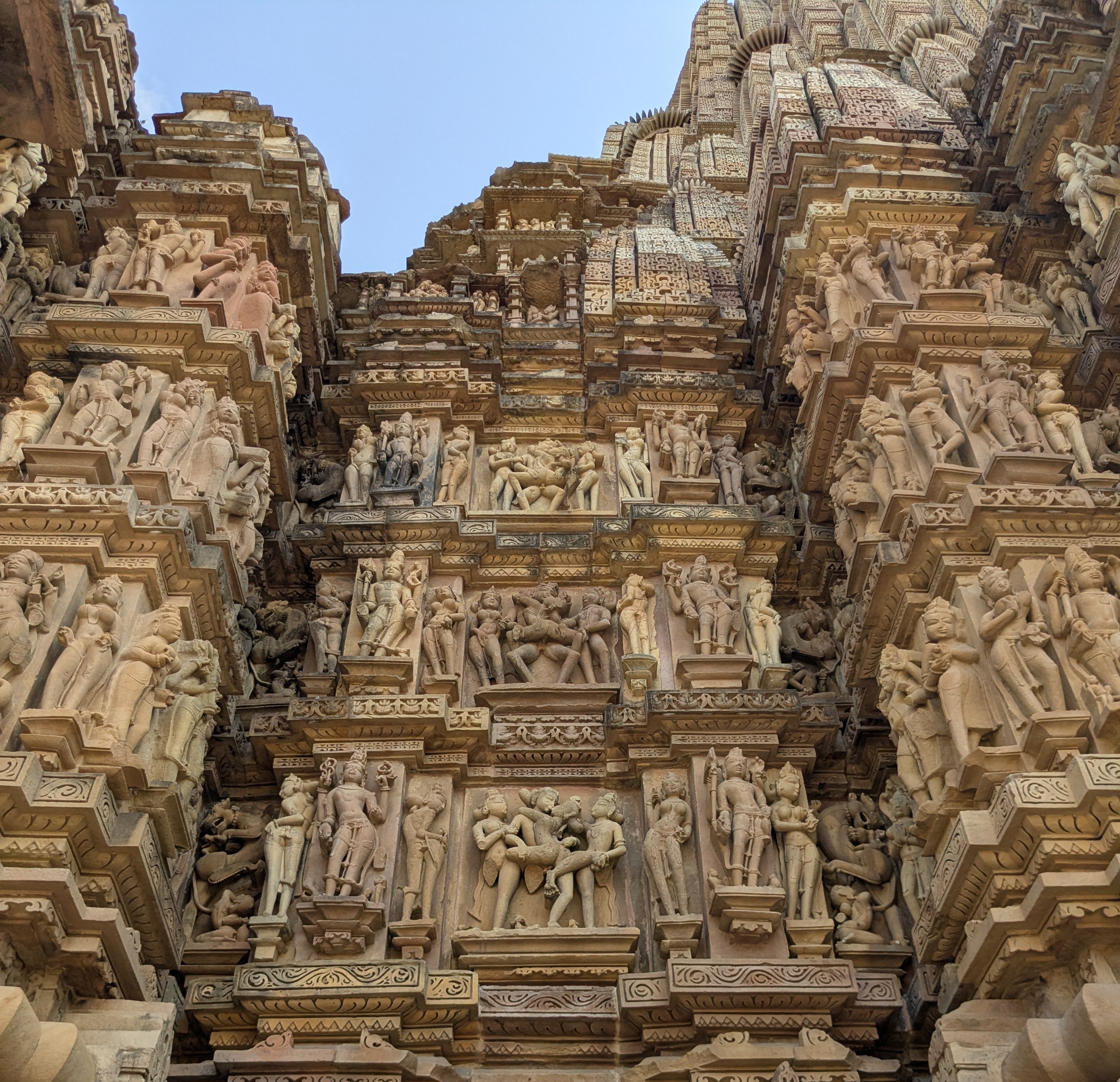 Carved temple facade at Khajuraho