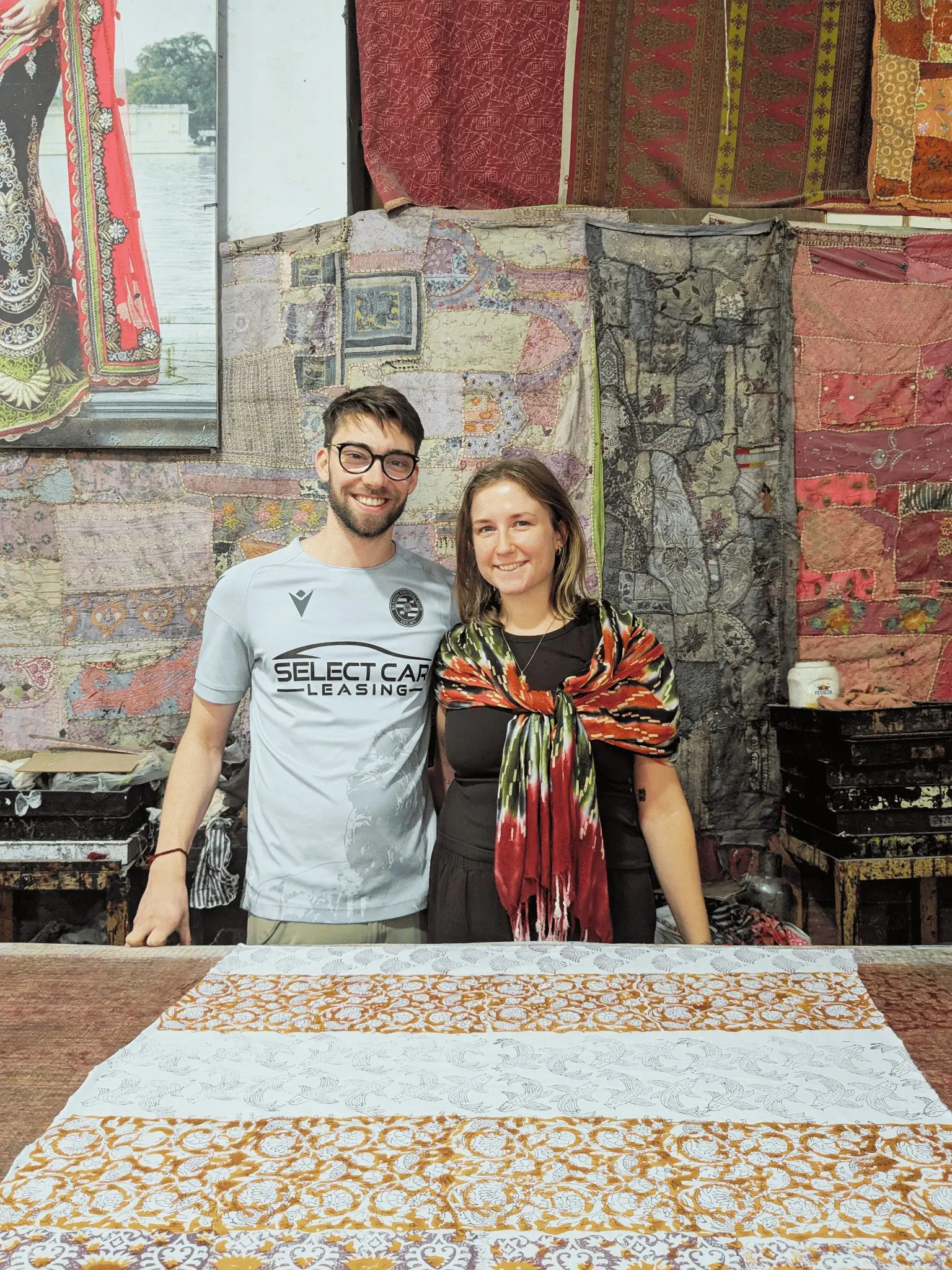 A lively bazaar street in Jaipur, full of textiles and silver